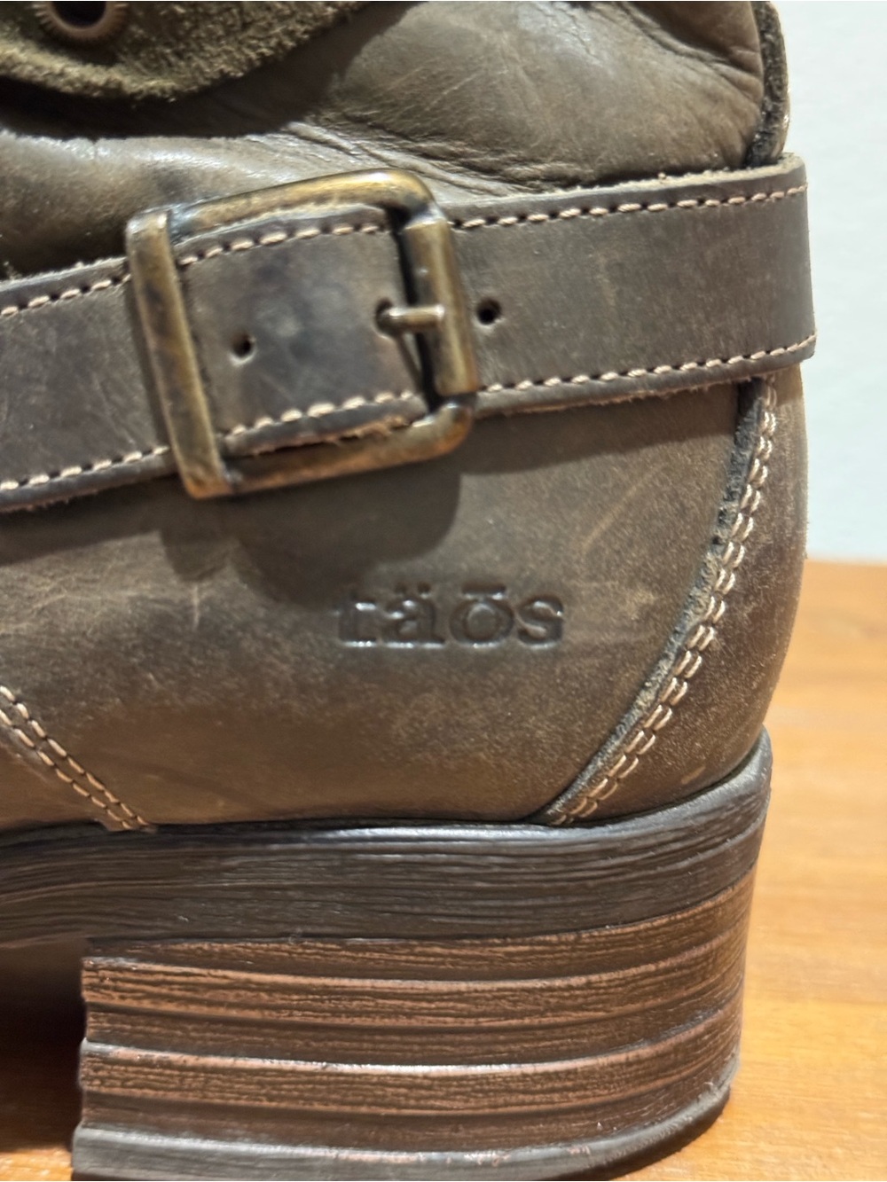 Taos Crave Leather & Suede Combat Boots Zip Side Womens EU41 - Picture 5 of 9